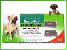 Drontal Allwormer Chewable for Large Dogs 35kg 75lb